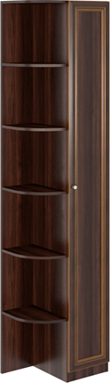 Угловой шкаф-стеллаж Беатрис М14 правый (Орех Гепланкт) в Мурманске - изображение
