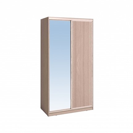 Шкаф 2-х дверный 1200 Домашний Зеркало/ЛДСП, Ясень шимо светлый в Мурманске - изображение