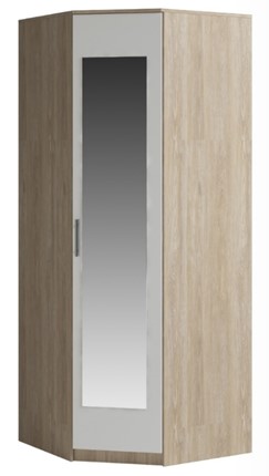 Шкаф Светлана, с зеркалом, белый/дуб сонома в Мурманске - изображение