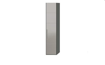 Шкаф распашной Наоми с зеркальной дверью правый, цвет Фон серый, Джут  СМ-208.07.02 R в Мурманске