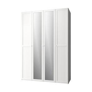 Шкаф распашной Харрис 60, белый + 2 фасад зеркало, +2 фасад стандарт в Мурманске