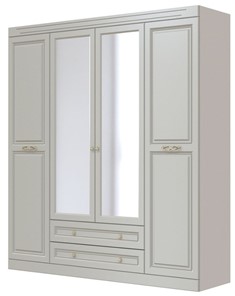 Шкаф четырехдверный в спальню Олимп ШР-4 (Фисташковый) 2 зеркала в Мурманске