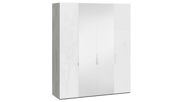 Шкаф для одежды Эмбер СМ-348.07.013 (Дуб Гамильтон/Белый глянец) в Мурманске