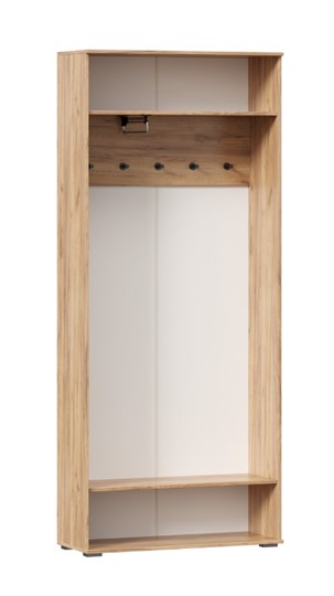 Шкаф двухстворчатый Фиджи с декоративными накладками 659.310, Дуб Золотой/Белый в Мурманске - изображение 2