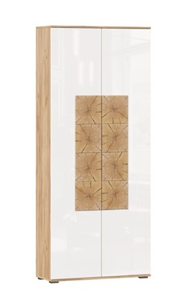 Шкаф двухстворчатый Фиджи с декоративными накладками 659.310, Дуб Золотой/Белый в Мурманске - изображение