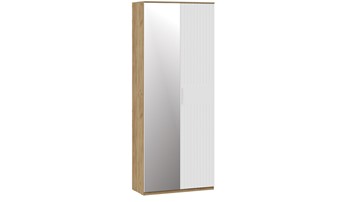 Распашной шкаф с 2-мя дверьми Хилтон Исп.2.1 (Дуб Крафт Золотой/Белый матовый) в Мурманске