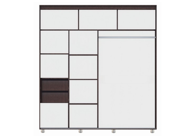 Шкаф 2-х дверный Комфорт №12 2.0 с фигурными зеркалами, Венге в Мурманске - изображение 1