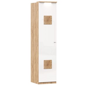 Шкаф одностворчатый с декор. накладками Фиджи 659.225, белый в Мурманске