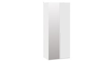 Шкаф с 1 глухой и 1 зеркальной дверями Порто (580) СМ-393.07.005 (Белый жемчуг/Белый софт) в Мурманске