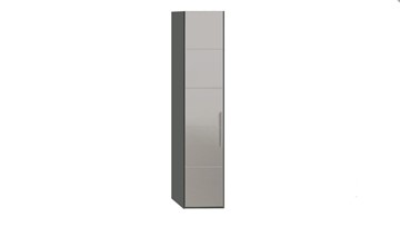 Шкаф Наоми с зеркальной дверью левый, цвет Фон серый, Джут СМ-208.07.02 L в Мурманске - предосмотр