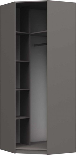 Распашной шкаф угловой Вива с зеркалом, Мокко глянец / Текстиль в Мурманске - изображение 1