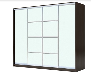 Шкаф 4-х дверный ХИТ 23-24/2-8888, с матовым стеклом, разделительные планки х2, Венге в Мурманске