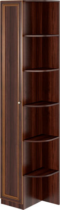 Угловой шкаф-стеллаж Беатрис М13 левый (Орех Гепланкт) в Мурманске - изображение