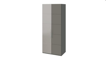 Шкаф распашной Наоми с 1 зеркальной левой дверью, цвет Фон серый, Джут СМ-208.07.04 L в Мурманске