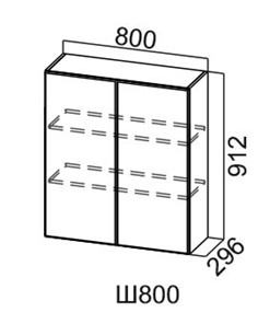 Навесной кухонный шкаф Модус, Ш800/912, цемент темный в Мурманске - предосмотр