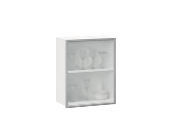Шкаф кухонный 600, Шервуд, со стеклом правый, ЛД 281.352.000.116, белый/серый в Мурманске