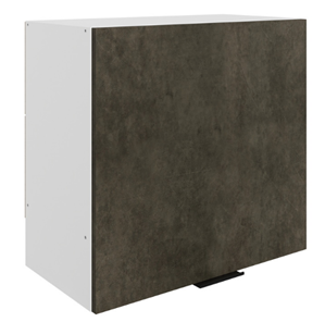 Навесной кухонный шкаф Стоун L600 Н566 (1 дв. гл.) (белый/камень темно-серый) в Мурманске