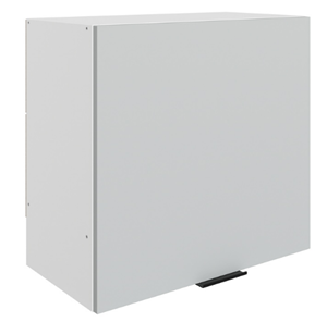 Настенный шкаф Стоун L600 Н566 (1 дв. гл.) (белый/лайт грей софттач) в Мурманске - предосмотр