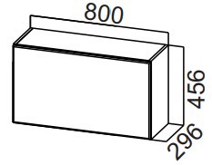 Кухонный навесной шкаф Стайл, ШГ800/456 горизонтальный, МДФ в Мурманске