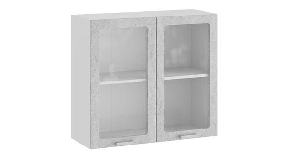 Кухонный шкаф Гранита 1В8С (Белый/Бетон снежный) в Мурманске - изображение