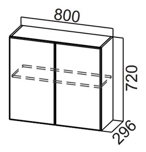Распашной кухонный шкаф Стайл, Ш800/720, МДФ в Мурманске