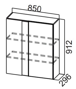 Угловой шкаф на кухню Стайл, Ш850у/912, МДФ в Мурманске
