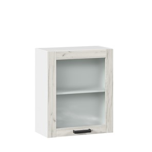 Кухонный шкаф 600 со стеклом Винченца ЛД 234.350.000.031, Белый/Дуб Крафт белый в Мурманске