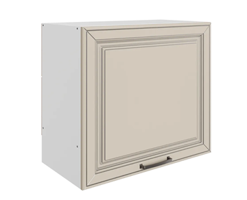 Кухонный навесной шкаф Атланта L600 Н566 (1 дв. гл.) эмаль (белый/сливки патина платина) в Мурманске