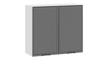 Навесной кухонный шкаф Белладжио 1В8 (Белый, Софт графит) в Мурманске - предосмотр