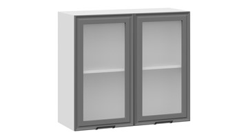 Кухонный навесной шкаф Белладжио 1В8С (Белый, Софт графит) в Мурманске - предосмотр
