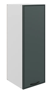 Настенный шкаф Монако L400 Н900 (1 дв. гл.), белый/грин матовый в Мурманске