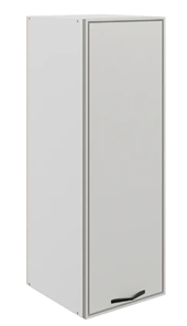 Шкаф настенный Монако L400 Н900 (1 дв. гл.), белый/маус матовый в Мурманске