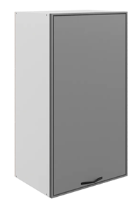 Кухонный навесной шкаф Монако L450 Н900 (1 дв. гл.), белый/графит матовый в Мурманске