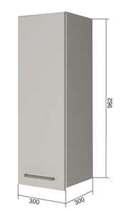 Навесной кухонный шкаф В9 30, Серый/Белый в Мурманске