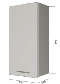 Кухонный навесной шкаф В9 45, Сатин/Белый в Мурманске