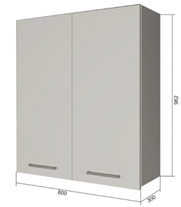 Навесной кухонный шкаф В9 80, Серый/Антрацит в Мурманске