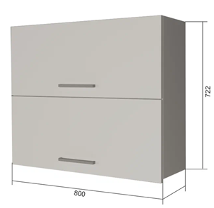 Кухонный навесной шкаф ВГ2 80, Серый/Белый в Мурманске