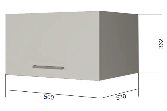 Шкаф на кухню ВГ50Г, Белое гладкое Ламарти/Белый в Мурманске - изображение