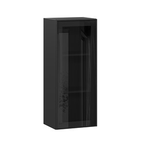 Навесной шкаф высокий со стеклом 400 Индиго ЛД 298.420.000.068, Чёрный/Чёрный в Мурманске