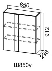 Шкаф на кухню Модус, Ш850у/912, цемент светлый в Мурманске - предосмотр