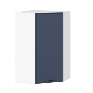 Угловой настенный шкаф высокий Индиго ЛД 298.620.000.117, Белый/Тёмно-синий в Мурманске