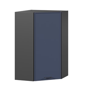 Настенный угловой шкаф высокий Индиго ЛД 298.620.000.159, Чёрный/Тёмно-синий в Мурманске