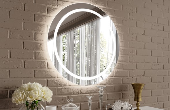 Навесное зеркало С подсветкой D80 см в Мурманске - изображение