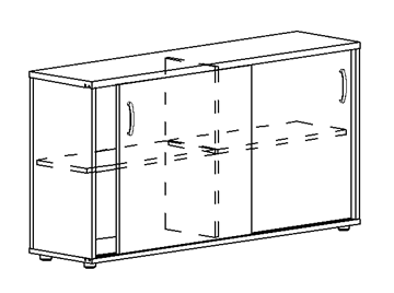 Шкаф-купе низкий Albero, для 2-х столов 60 (124,4х36,4х75,6) в Мурманске