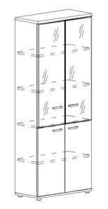 Шкаф для документов Albero, со стеклянными дверьми (78х36,4х193) в Мурманске