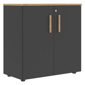 Низкий шкаф с малыми дверцами широкий FORTA Графит-Дуб Гамильтон  FLC 80.1(Z) (798х404х801) в Мурманске