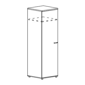 Шкаф для одежды глубокий узкий Albero (60х59х193) в Мурманске