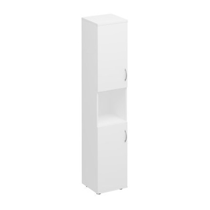 Шкаф для документов узкий 2-дверный с нишей Комфорт КФ, белый премиум (40x38x200) К.384 БП в Мурманске - изображение