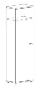 Шкаф для одежды узкий А4, (60x36.4x193) белый премиум А4 9308 БП в Мурманске