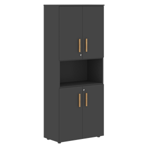 Шкаф  с глухими малыми дверями FORTA Черный Графит  FHC 80.2(Z) (798х404х1965) в Мурманске